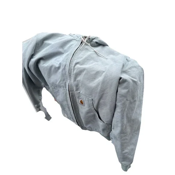 Carhartt Quilted Zip Up Workwear Jacket medium 8/10 Women’s Baby Blue Rare - Picture 7 of 11